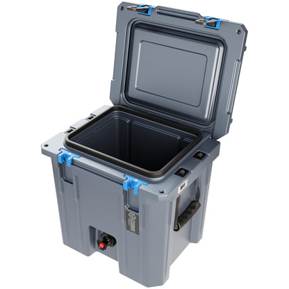 Cubix Outdoors, Quadrax 20QT 2-in-1 Beverage Dispenser Cooler, Holds drinks for 5 Days, Insulated Hard Ice Chest, Portable Drink & Water Coolers for Parties, Camping, Beach - Granite Grey
