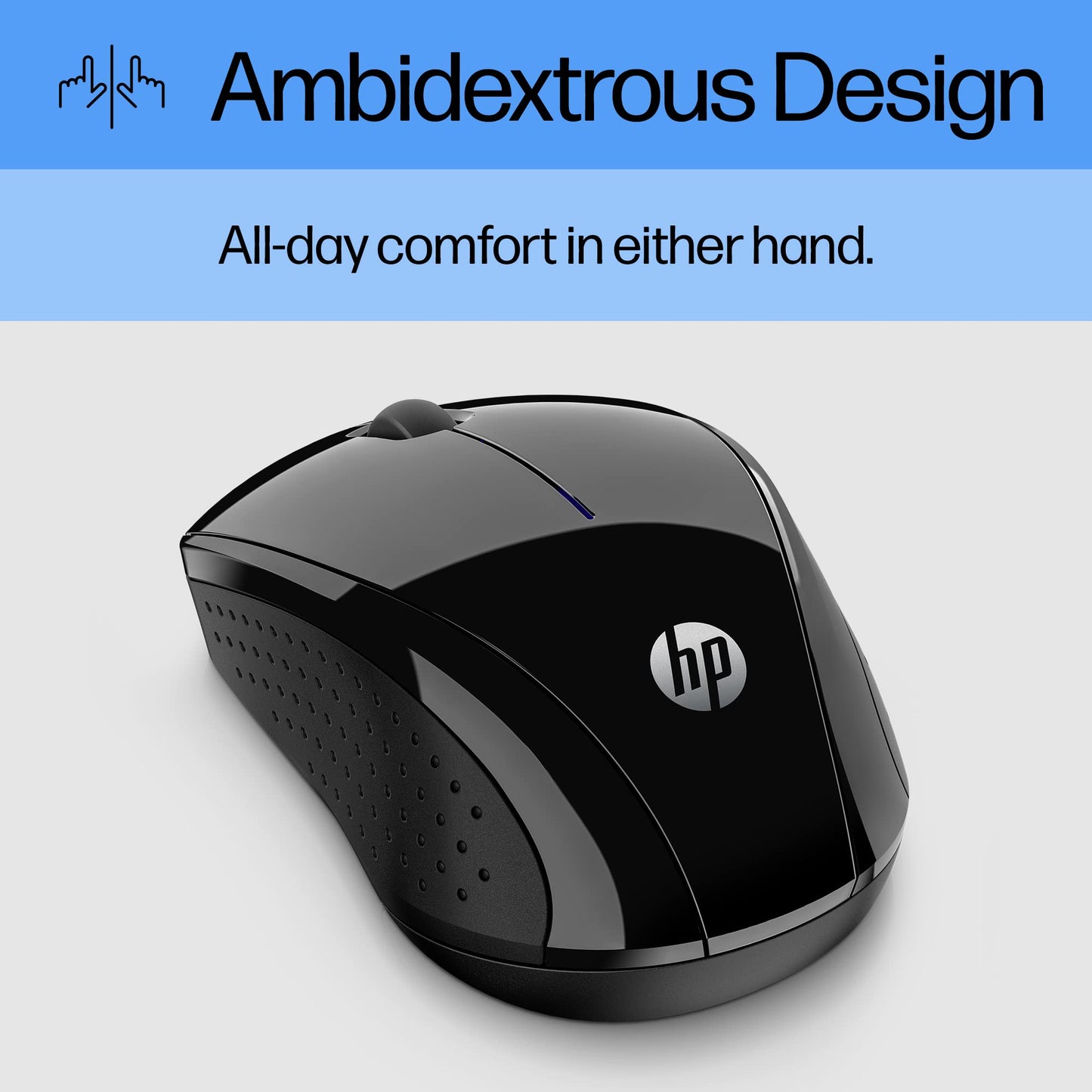 HP X3000 G3 Wireless Mouse - Black, 15-Month Battery, Side Grips for Control, Travel-Friendly, Blue LED, Powerful 1600 DPI Optical Sensor, Compatible with Wins PC/Laptop, Mac, Chromebook (683N7AA)