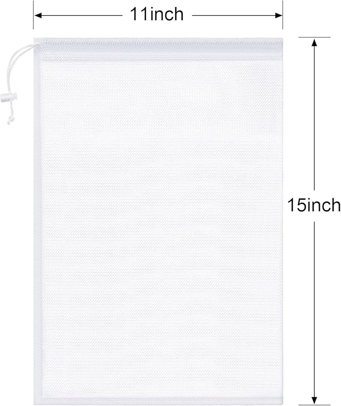 Frienda 6 Pieces Mesh Stuff Sack, 11 x 15 Inch Durable Nylon Drawstring Laundry