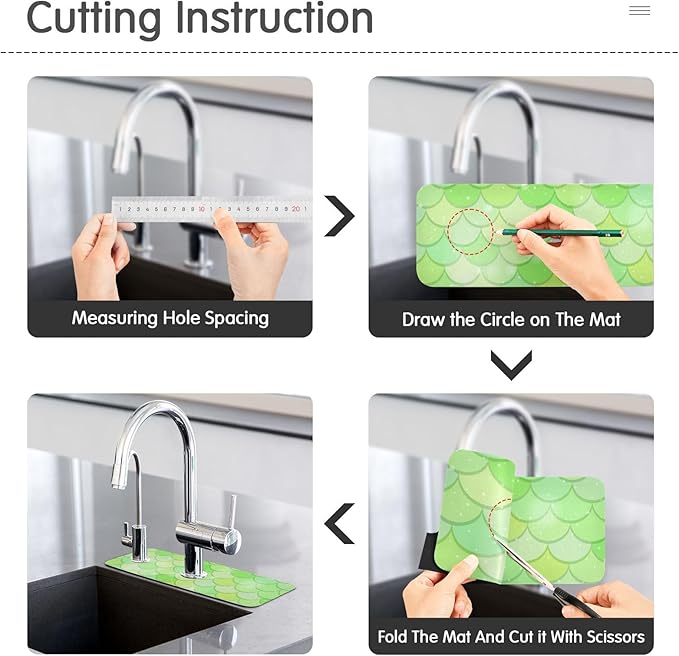 Kitchen Sink Splash Guard 1 PC 14.7 Inch Sink Faucet Mat Splash Guard