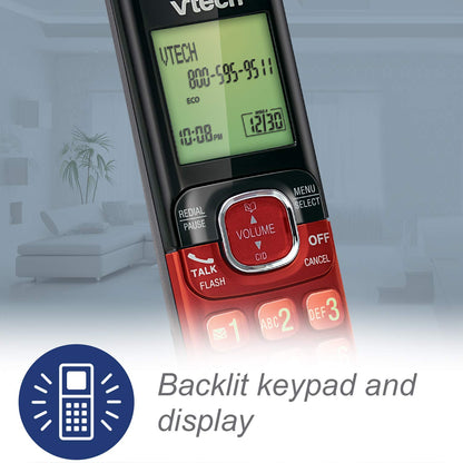 VTech CS6719-2 2-Handset Cordless Phone with Caller ID/Call Waiting, Handset Intercom & Backlit Display/Keypad, Silver