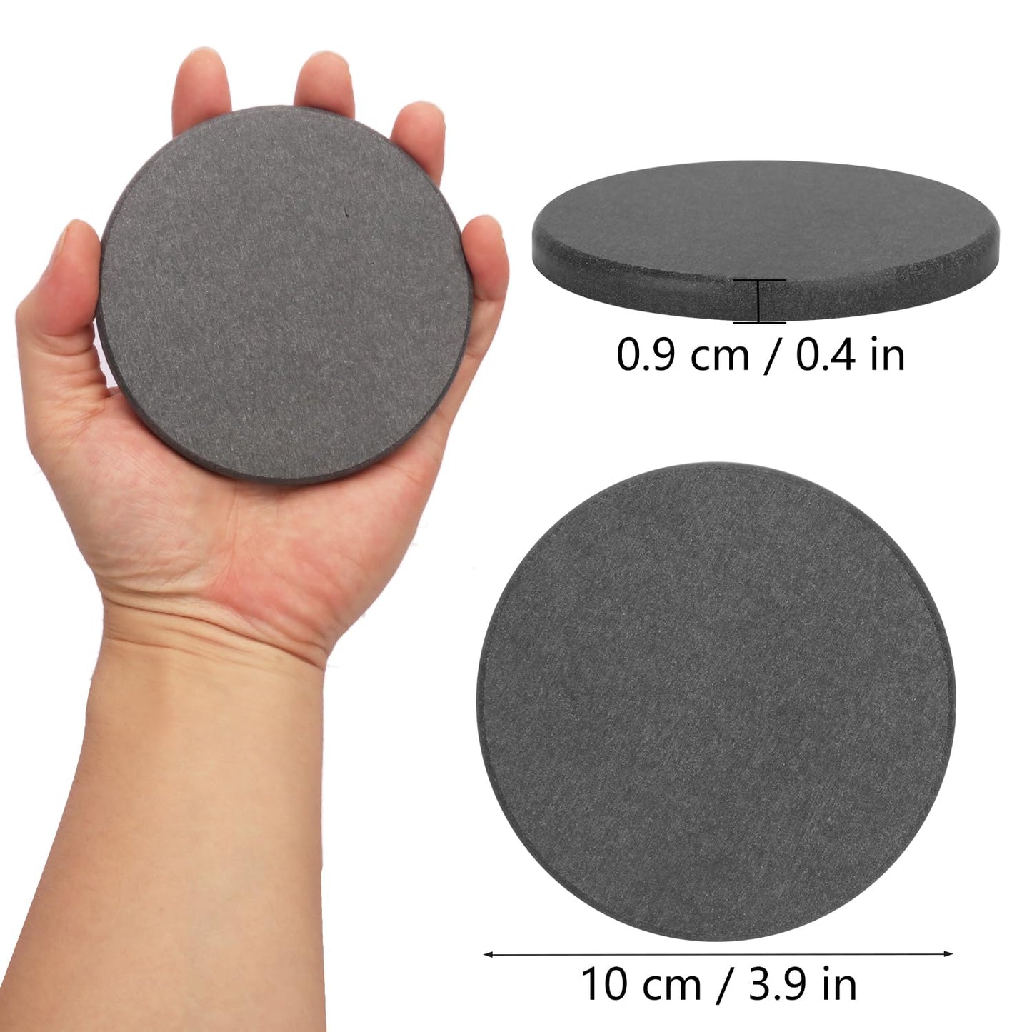 KUKLIPJIM 40 Pack 4 Inch Round Diatomaceous Earth Coaster, Versatile Water Absorbent Diatomite Coaster, Premium Water Absorbing Bath Stone Mat for Modern Home