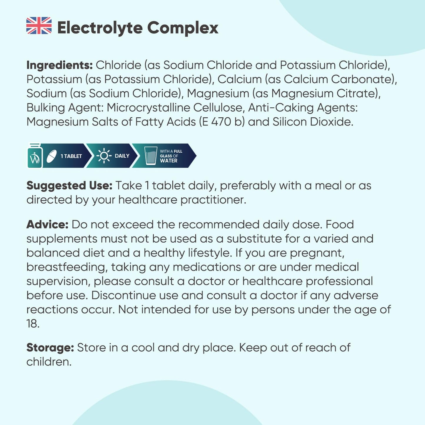 Electrolyte Tablets 900mg - 6 Months Supply - 180 Electrolyte Complex Tablets - Unflavoured, High-Strength & Vegan-Friendly - Sodium, Magnesium, Chloride, Calcium, & Potassium - Non-GMO & Gluten-Free