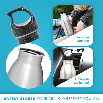 Simply Green Solutions Slim Line Stainless Steel Water Bottle, Single-Wall Reusable for Work & Daily Use, Handy Cold, Sleek & Slim, Brushed Stainless, 24 oz