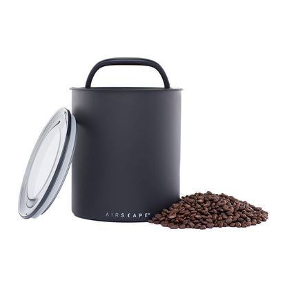 AirScape Kilo Coffee Storage Canister - Set of 3 - Large Food Container - US Patented Airtight Lid 2-Way Valve Preserve Food Freshness, Holds 2.2 lb Dry Beans (Large Kilo, Matte Black, White & Gray)