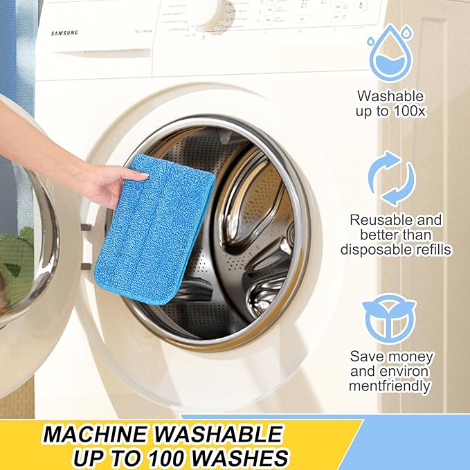 16.5 inch Reusable Mop Pads Microfiber Spray Mop Replacement Heads