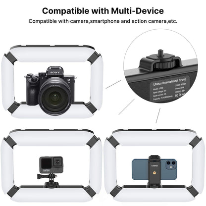 ULANZI Smartphone Video Rig with Light, Cell Phone Handheld Stabilizer with Ring Light 8500k Selfie Light for Filmaking Live Steam Tiktok YouTube Video Recording, with 8000mAh Build-in Battery