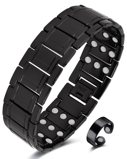 Jecanori 3X Strength Copper Magnetic Bracelet for Men,Pure Copper Bracelet With Ring Included Adjustable Sizing Tool
