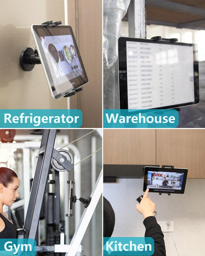CANHET Magnetic Tablet Holder, Fridge Mount for iPad, [Powerful Magnetic Base] Fits Warehouse/Metal Shelf/Kitchen/Whiteboard/Gym, Compatible with 4-13" iPad Pro Air Mini, Phone, Galaxy Z Fold