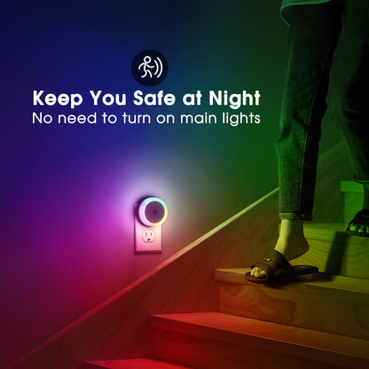 Briignite LED Baby Night Lights Plug into Wall [4Pack], Nightlight with Light Sensors for Kids Room, Bathroom Stair Lights, Hallway Light, Warm White