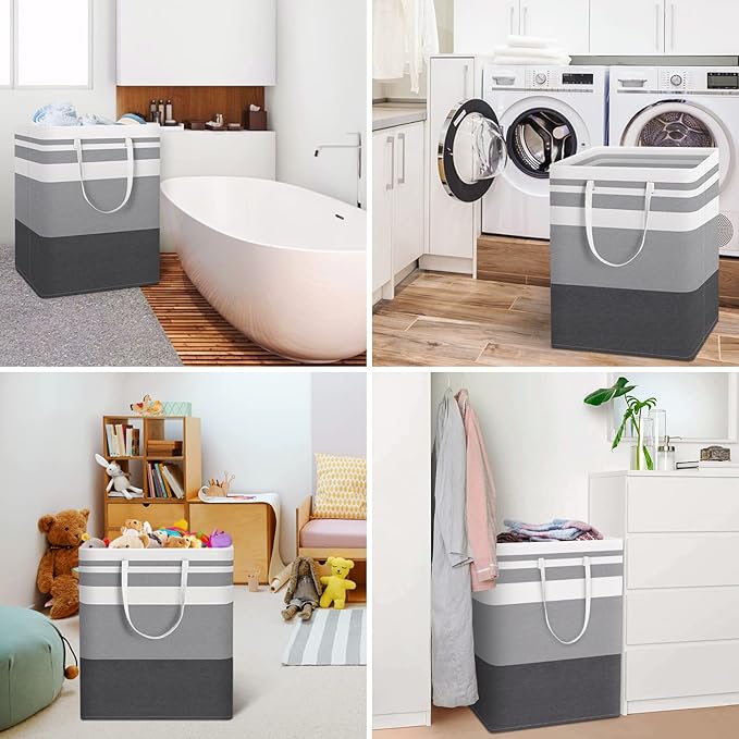 HomeHacks Large Laundry Basket, Waterproof, Freestanding Laundry Hamper