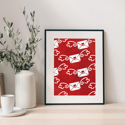 JarThenaAMCS 32 Sheets Valentine Pattern Paper Red White Love Heart Arrow Scrapbook Specialty Paper Double Sided Decorative Art Paper for DIY Crafts Supplies, 6 x 6 Inch