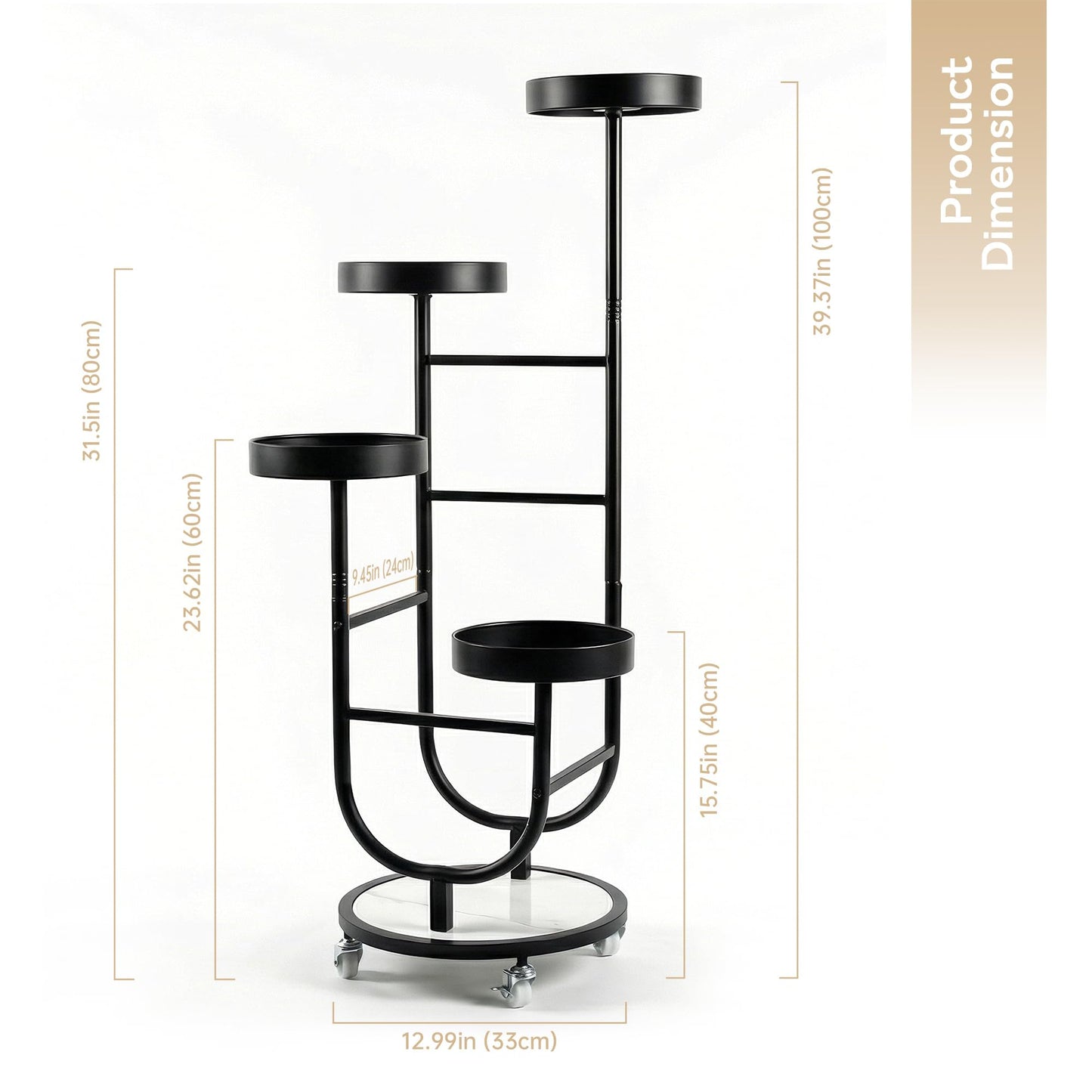 Xizlapu 4 Tiered Tall Plant Stand, Corner Display Rack, Multi-tier Planter Holder for Indoor Living Room Balcony Garden Patio