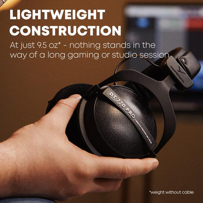 beyerdynamic DT 770 Pro Studio Headphones - Over-Ear, Closed-Back, Professional Design for Recording and Monitoring (80 Ohm, Grey)