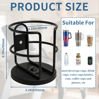 Magnetic Cup Holder, Heavy Duty Metal Drink Holder with 3.26 Inch Strong Magnetic Base for Refrigerator/Treadmill/Truck/Tractor/Forklift/Boat/Golf Cart, Featuring Bottom and Side Magnetic Attachment