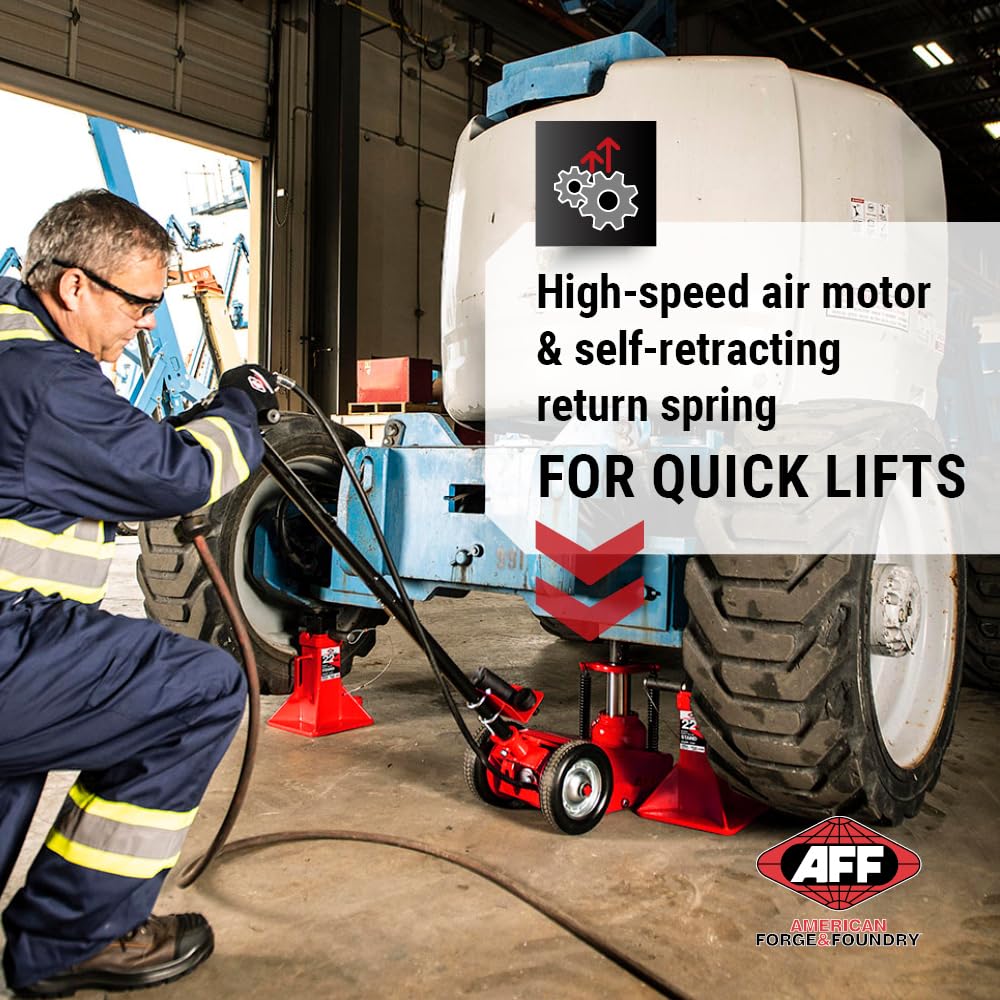 AFF 22 Ton Axle Jack - Single Stage Air Assist Hydraulic Truck Jack with 3 Piece Extension Kit
