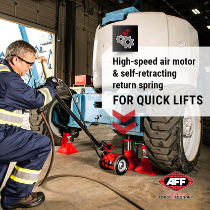 AFF 22 Ton Axle Jack - Single Stage Air Assist Hydraulic Truck Jack with 3 Piece Extension Kit