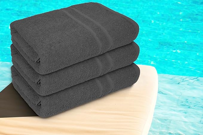 Basic Medium Bath Towels 24x48 Inches – Pack of 6 – Grey Color – Soft and
