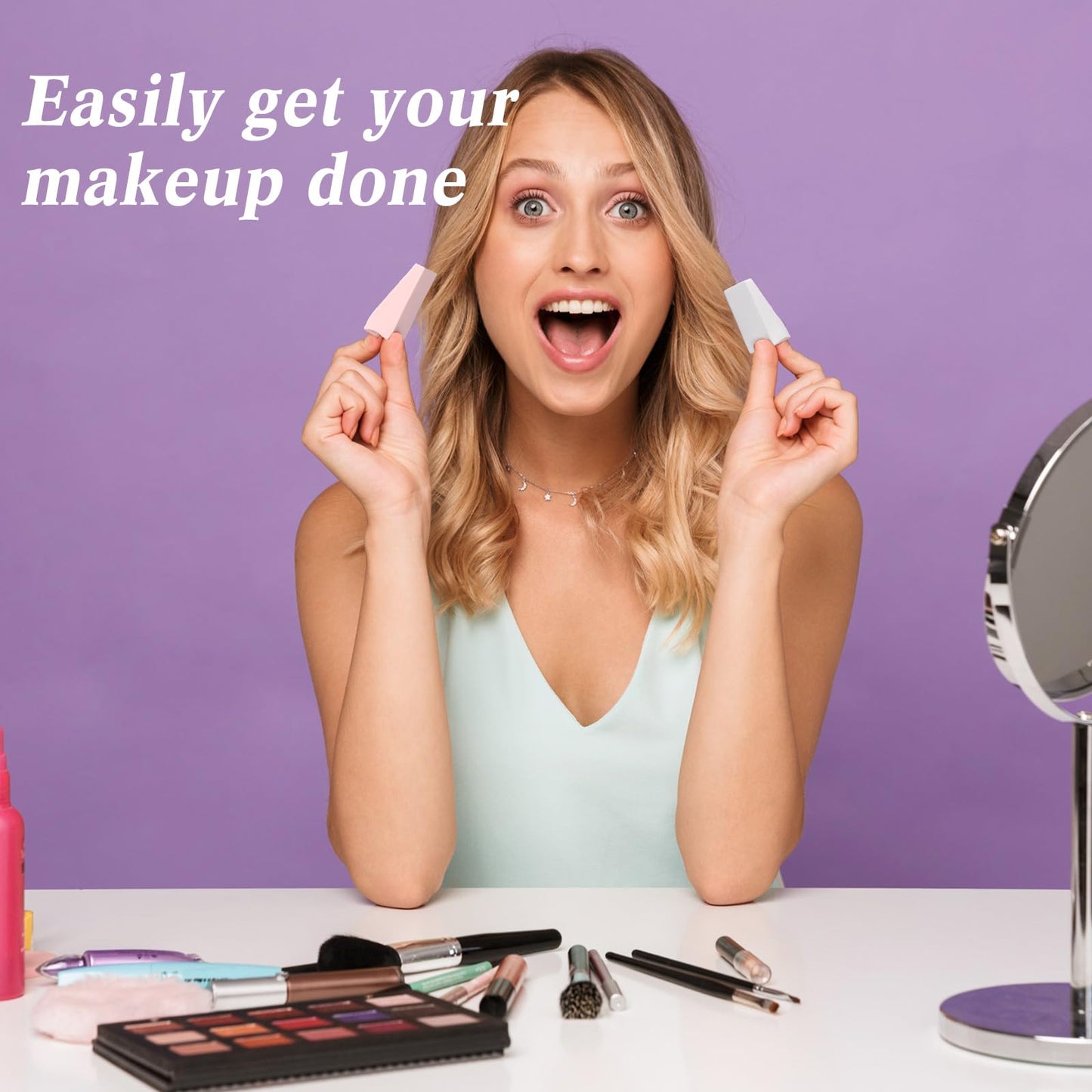 100 Pieces Cosmetic Sponges Latex Makeup Foam Wedges Foundation Beauty Tools (White)