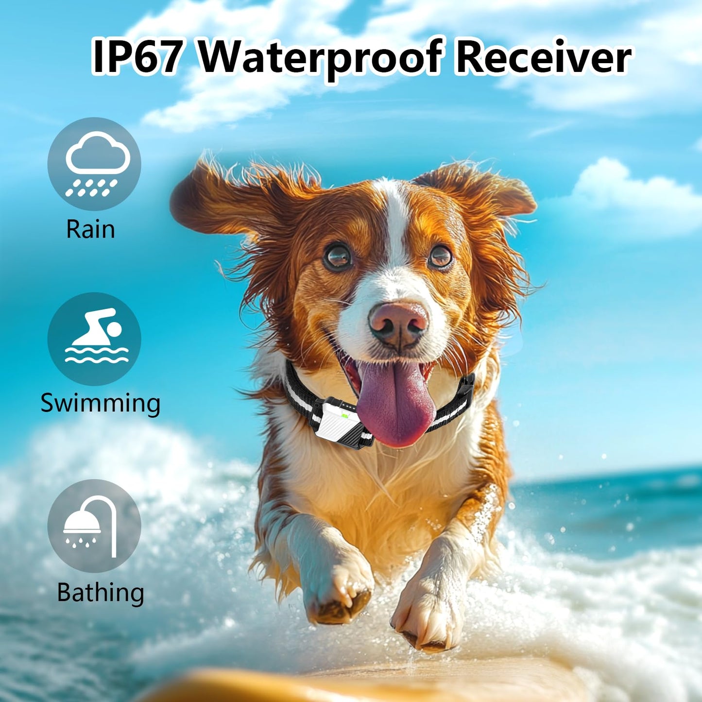 Snsng Shock Collar for Dogs, Dog Training Collar with Remote Control for 2 Dogs, 3 Training Modes with Beep, Vibration and Satic, Waterproof, Rechargeable E Collar for Large Medium Small