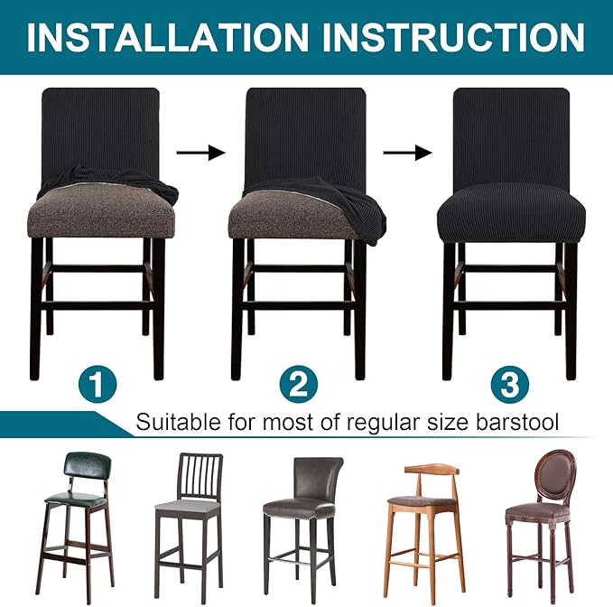 Turquoize Stretch Bar Stool Cover Counter Stool Pub Chair Slipcover