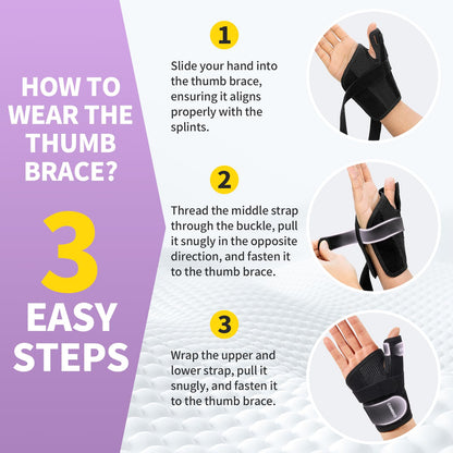CAMBIVO Thumb Brace for CMC Joint Pain Relief, Arthritis, Tendinitis & De Quervain’s, Adjustable Thumb Spica Splint with Open-Palm Design for Typing & Daily Tasks, Breathable Reversible Stabilizer for Left/Right Hand