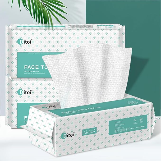 Ditoi Disposable Face Towels, Ultra Soft &Thick Face Dry Wipes