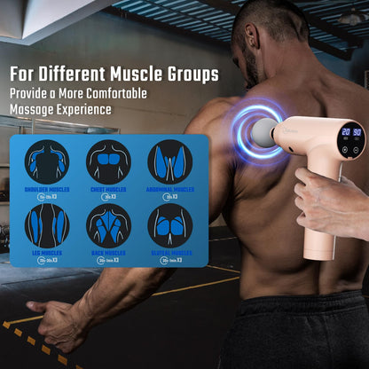 cotsoco Massage Gun, Muscle Massage Gun Deep Tissue Back Massager for Pain Relief, 20 Speeds Handheld Electric Massager Tool with Silent Brushless Motor, Suitable for Gym Office Home Travel