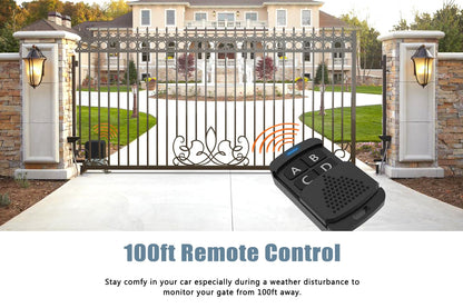 Blütezeit Automatic Sliding Gate Opener 900lbs with 2 Remote Controls, Rack Driven Electric Slide Gate Motor for Driveway Fence Rolling Gates with Complete Hardware Kits (Racks NOT Included)