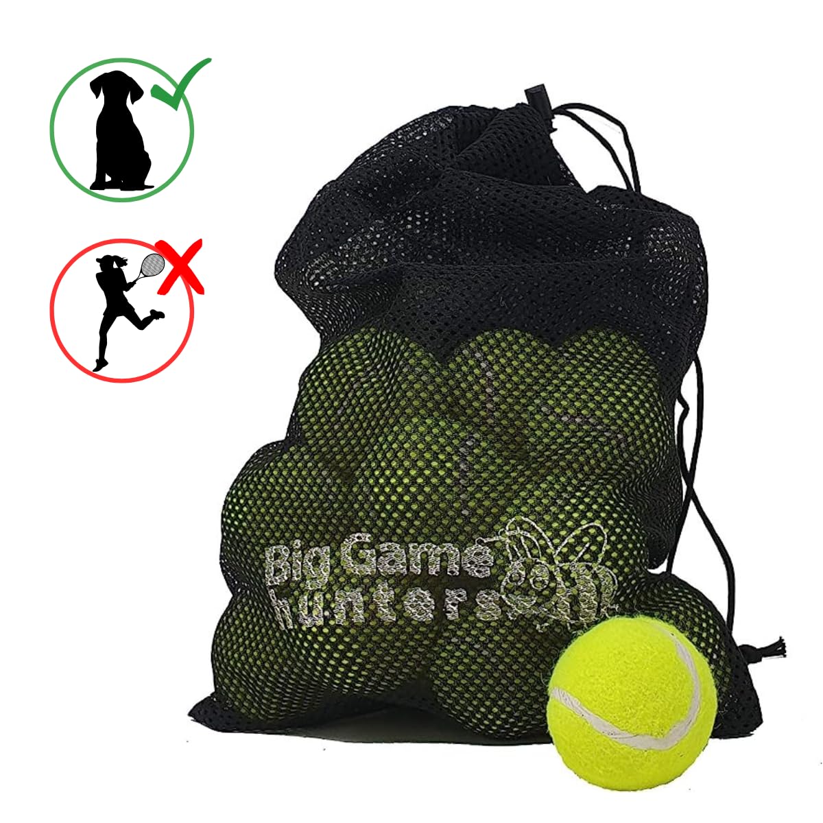 Big Game Hunters Indestructible Dog Toy – 20-Pack Durable Tennis Balls for Dogs – Interactive Puppy Teething Aid Ball - Pet Toys - Puppy Pack