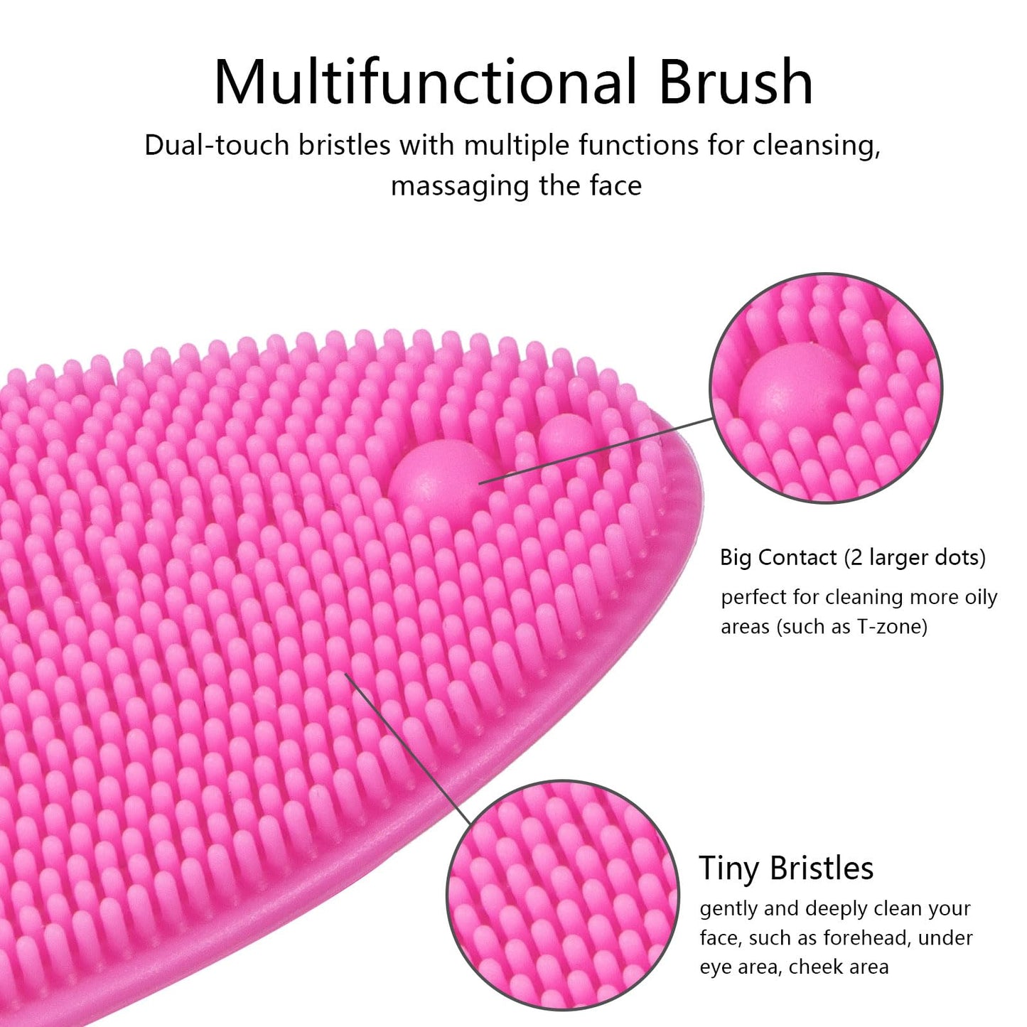 4 Pack Silicone Face Scrubber, Beomeen Facial Cleansing Brush Soft Silicone Facial Exfoliation and Massage Brush Blackhead Scrubber for Men and Women (Black)
