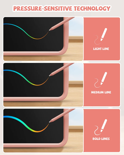 LCD Writing Tablet,10 inch Doodle Board Drawing Pad Tablet with Lock Function, Erasable, Portable, Educational Learning Unicorn Toy Gifts for 3 4 5 6 7 8 9 Years Old Girls Toddlers (Pink)