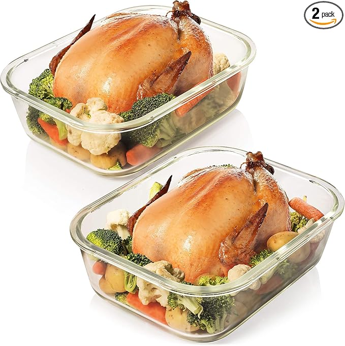 Razab 10 Cups/ 80 Oz 4 Pc Glass Food Storage Containers