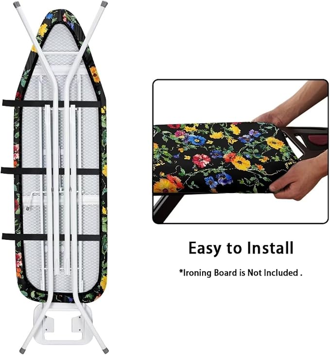 Floral Ironing Board Cover and Pad, Smooth Iron Board Cover, Stain Resistant