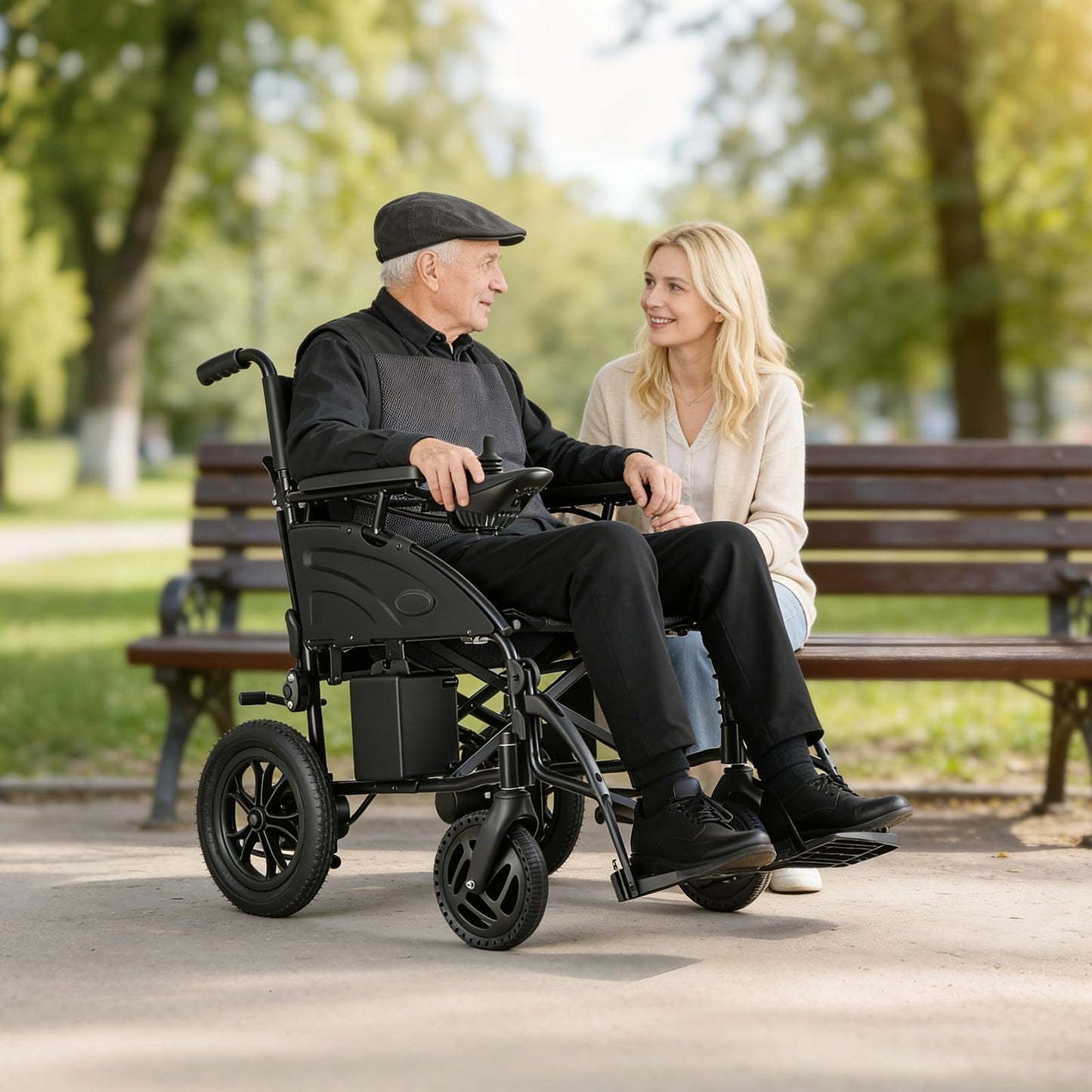 Zurcheel SLF20 Electric Wheelchair, Foldable Durable Motorized Wheelchair with 19-inch Seat, Electric Wheelchairs for Adults, Airline Approved