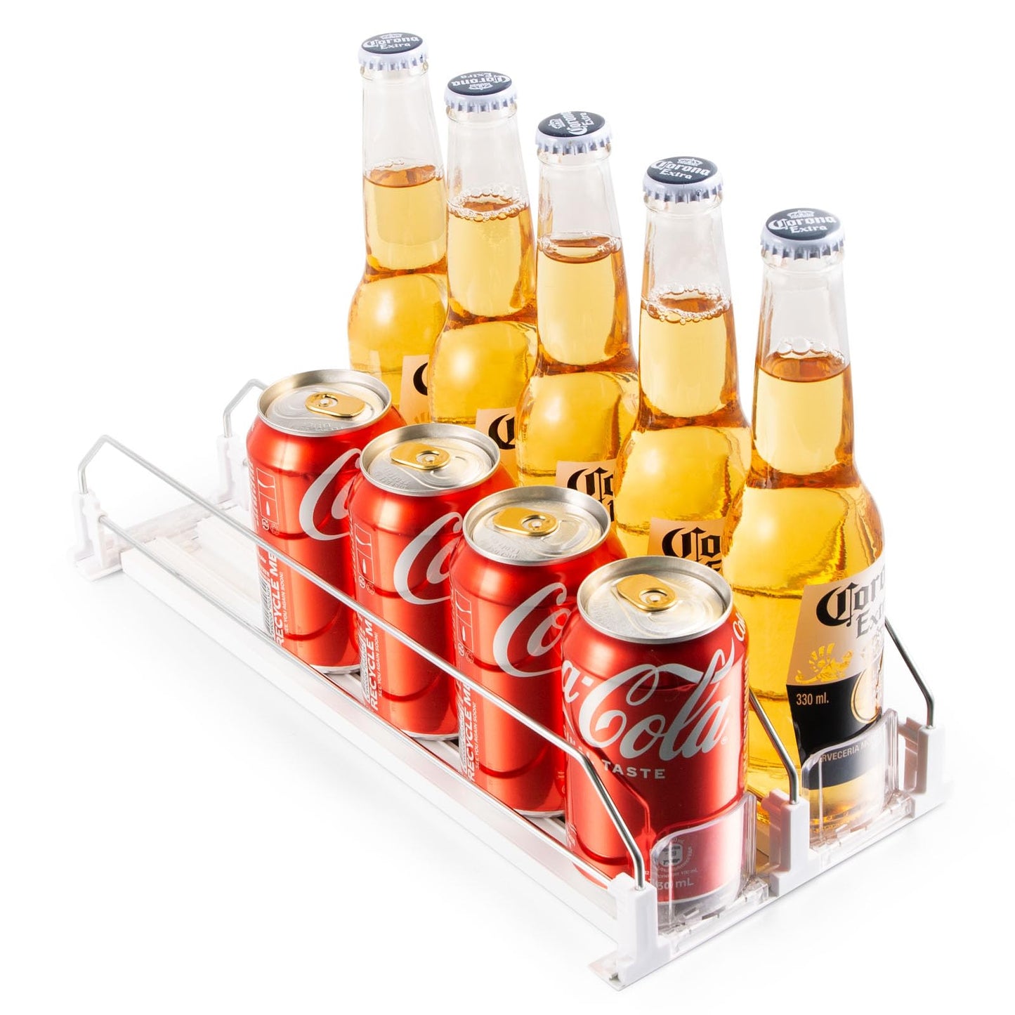 Drink Organizer for Fridge, Soda Can Dispenser for Refrigerator, Automatic Drink Dispenser for Fridge Holds up to 25 Cans, 5 Row