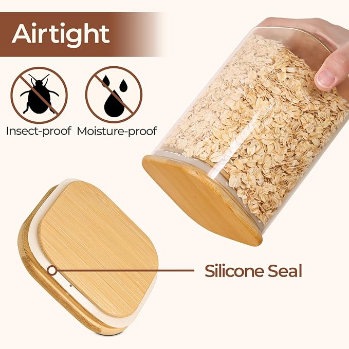 ComSaf 1.4 Qt Glass Storage Containers