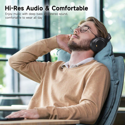 IFECCO Active Noise Cancelling Headphones Bluetooth 5.4 - Wireless ANC Headphones Over Ear with Microphone,100H Play Time,HiFi Stereo Bluetooth Headset with Cushioned Pads for Home Office