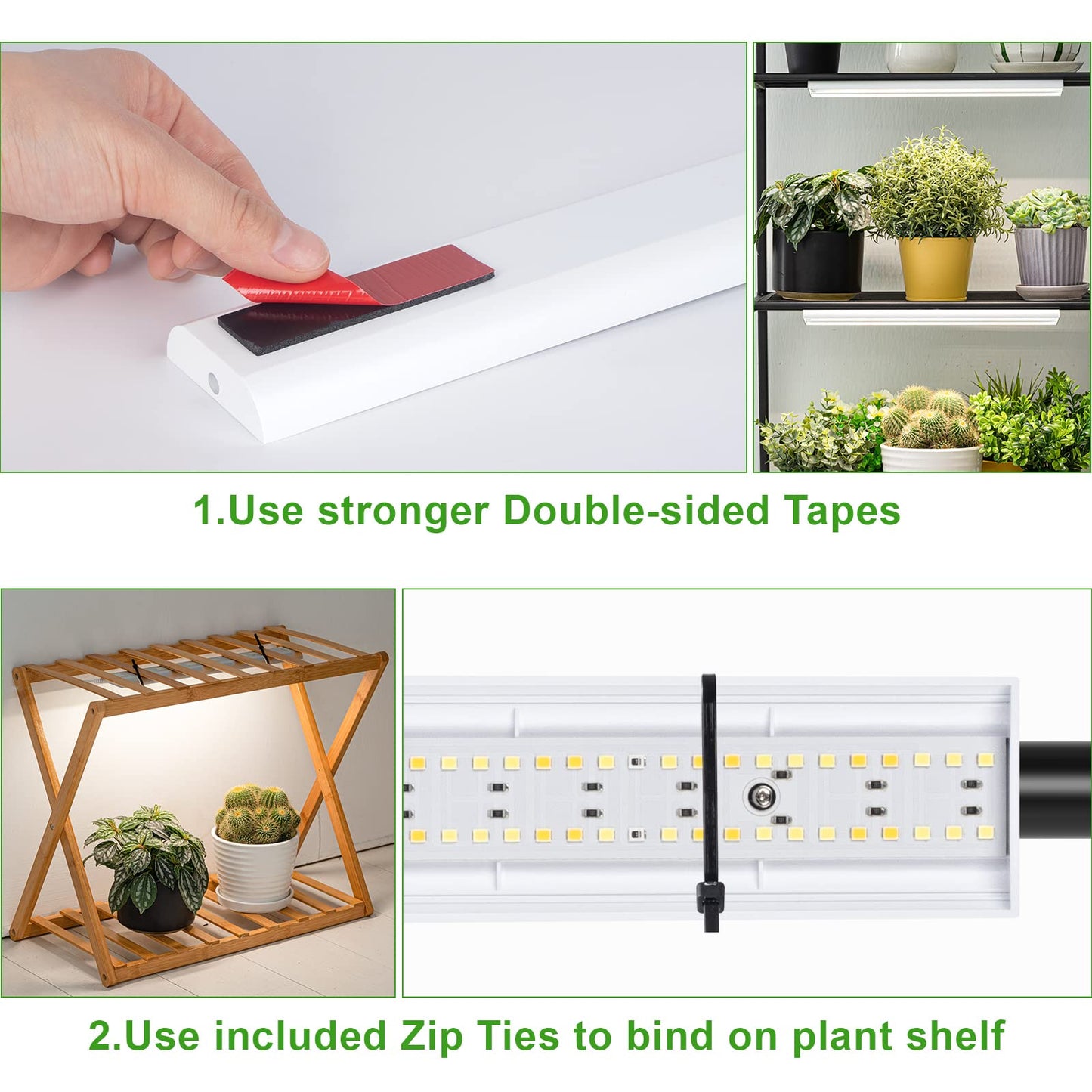 FOXGARDEN Grow Light, Full Spectrum Plant Light Strip for Indoor Plants, 384 LED Bright Grow Lamp with Auto On/Off Timer 4/8/12H, 4 Switch Modes, 10 Dimmable Brightness, 4 Packs