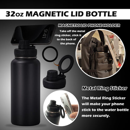 Magnetic Gym Bag Bundle 3-in-1: Sling Bag with 32oz Water Bottle & Phone Holder, Magnetic Towel & Pouch – Small Gym Bag for Men Women