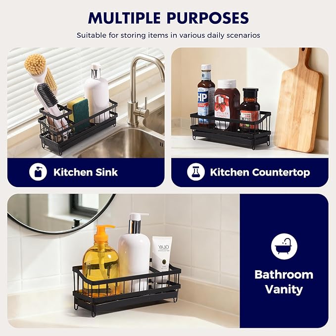 Sponge Holder for Kitchen Sink, Sink Caddy Organizer