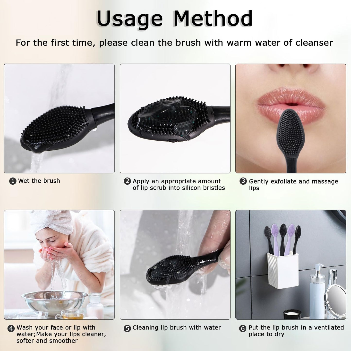 Silicone Facial Cleansing Brush 3 Pack, Beomeen 4 in 1 Handheld Face Scrubber for Deep Gentle Exfoliating, Double-Ended Face Wash Scrub Brush for Face Skincare and Massage (Green)