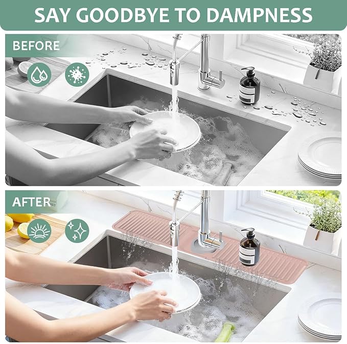 24 Inch Upgraded Draining Mat Folding faucet Mat