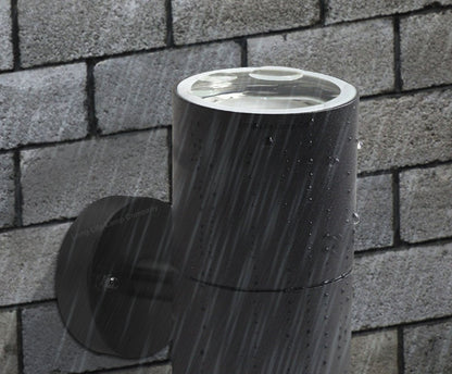 Long Life Lamp Company Black Stainless Steel Double Wall Light IP65 Up Down Outdoor Wall Light ZLC035B