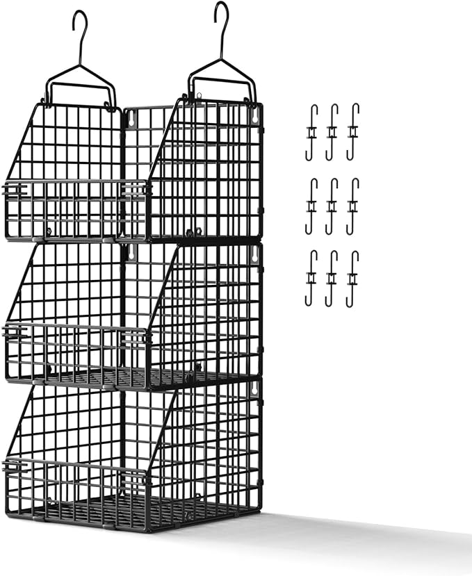 Larger & Deeper Hanging Storage Basket, Closet Organizers and Storage, Hanging