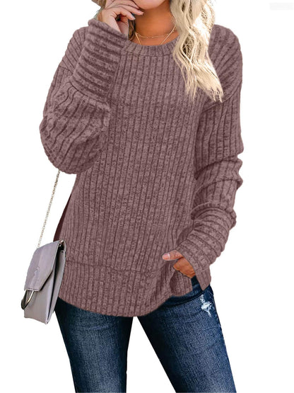 JomeDesign Sweaters for Women Long Sleeve Shirts Crew Neck Sweatshirt Lightweight Casual Tunic Tops