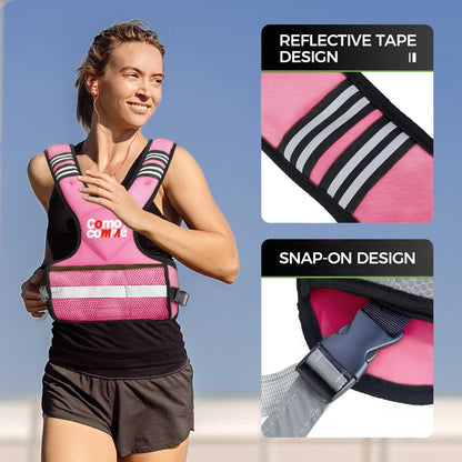 Adjustable Weighted Vest for Men Women, 4-10lb/12-18lb/20-32lb Vest with 6 Ironsand Weights and Large Pocket, Adjustable Body Weight Vest Exercise Set for Running, Walking