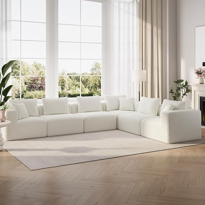 Novilla 141" Modular Sectional Sofa, Modern Cloud Sectional Couch