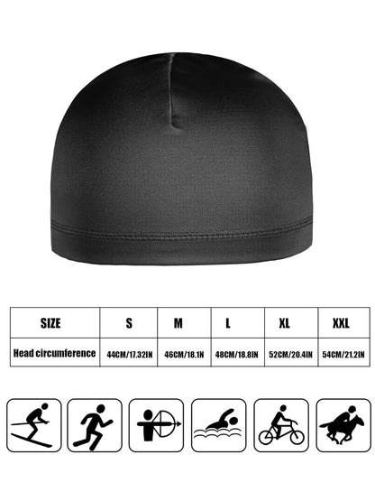 Boao 6 Pieces Cooling Skull Caps Helmet Hard Hat Liner Sweat Wicking Running Beanie Cycling for Men Women (Small,Black)