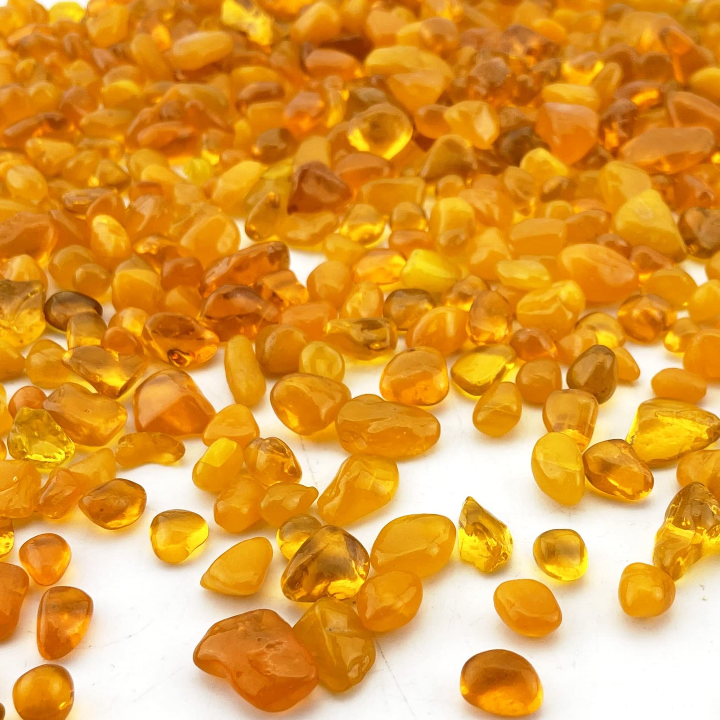 CYS EXCEL Aquarium Fish Tank Gravel (3 LBS) Orange Glass Vase Filler for Fountain Succulent Plant Decorative Rock Pebble Stone Irregular Smooth Sea Glass